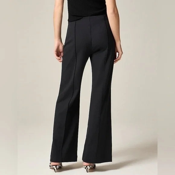 J. Crew NWT Black Wide-Leg Pant in Stretch Ponte Size Large - Picture 2 of 10